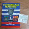 1982 European Cup Winners Cup Semi Final vs Barcelona - Programme & Ticket