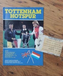 1981 European Cup Winners Cup 1st Round vs Ajax - Programme & Ticket