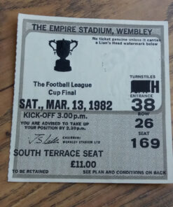 1982 League Cup Final Ticket vs Liverpool