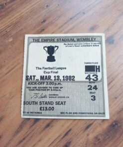 1982 League Cup Final Ticket vs Liverpool