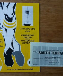 1986/87 League Cup 4th Round vs Cambridge United - Programme & Ticket