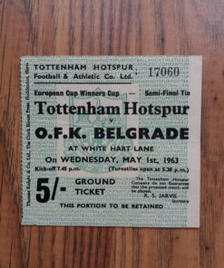 1963 European Cup Winners Cup Semi Final Ticket vs OFK Belgrade
