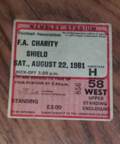 1981 Charity Shield vs Aston Villa TICKET