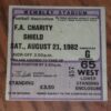 1982 Charity Shield vs Liverpool TICKET