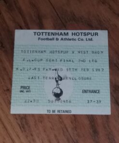 1982 League Cup Semi Final vs WBA TICKET