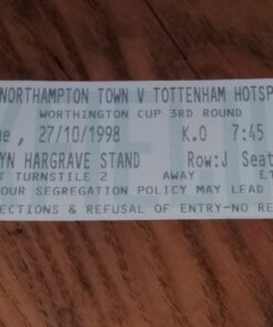 1998/99 League Cup 3rd Round vs Northampton Town TICKET