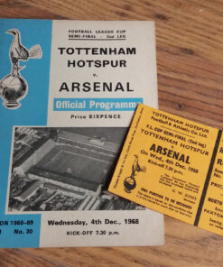 1969 League Cup Semi Final vs Arsenal - Programme & Ticket