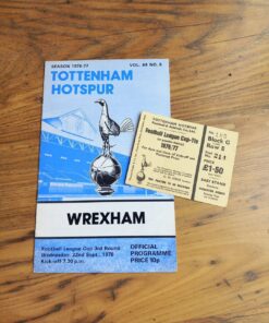 1976/77 League Cup 3rd Round vs Wrexham - Programme & Ticket