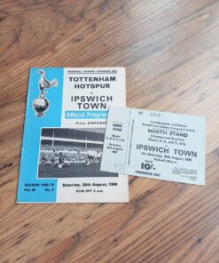 1969/70 vs Ipswich Town - Programme & UNUSED Ticket