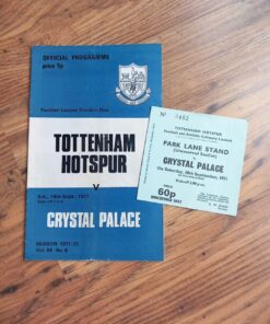 1971/72 vs Crystal Palace - Programme & Ticket