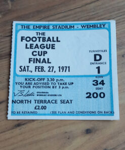 1971 League Cup Final Ticket vs Aston Villa