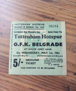 1963 European Cup Winners Cup Semi Final Ticket vs OFK Belgrade