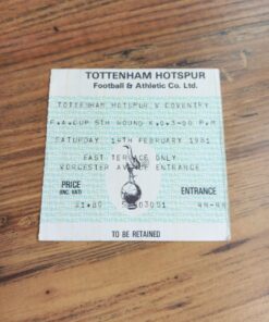 1982/83 League Cup Quarter Final Ticket vs Burnley