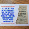 1963/64 European Cup Winners Cup 1st Round Ticket vs Man Utd *Rescheduled