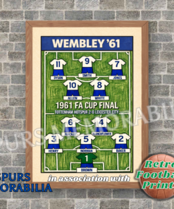 Spurs 1961 FA Cup Line Up Print