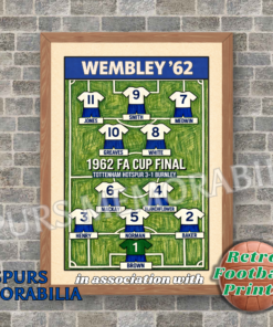 Spurs 1962 FA Cup Line Up Print