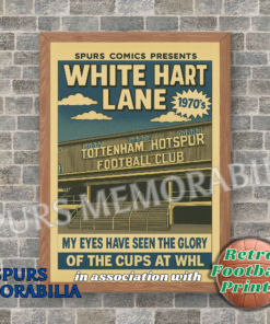 White Hart Lane 1970's – Comic Book Art Poster